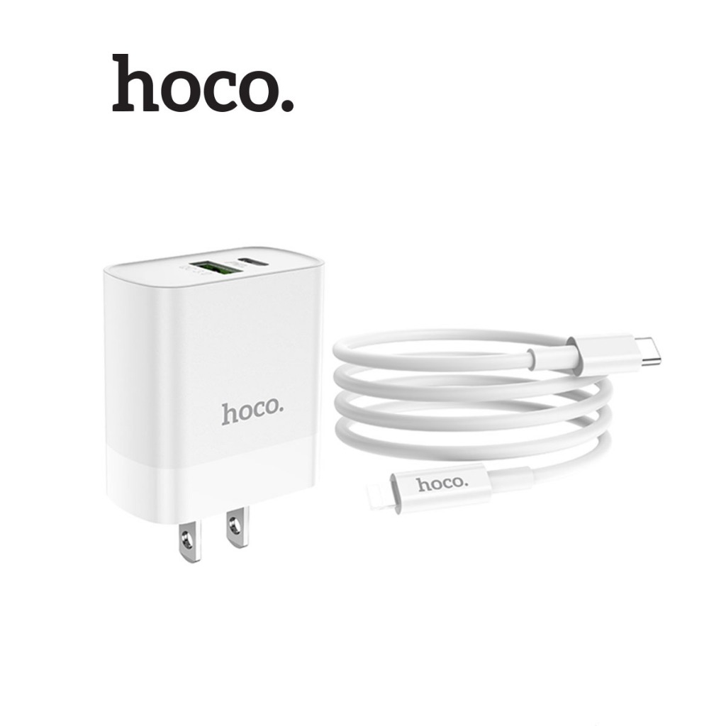Bộ sạc nhanh Typec to IP PD20W 3.0A dùng cho 11/12/13/14 Hoco C80/C80A Plus 2 cổng ( USB + Type-C ) dài 1m | BigBuy360 - bigbuy360.vn