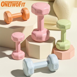 OneTwoFit Quả Tạ Tạ tay thể dục nhiều màu 1kg 3kg Thể Dục bọc nhựa cao cấp chống vỡ sàn nhà