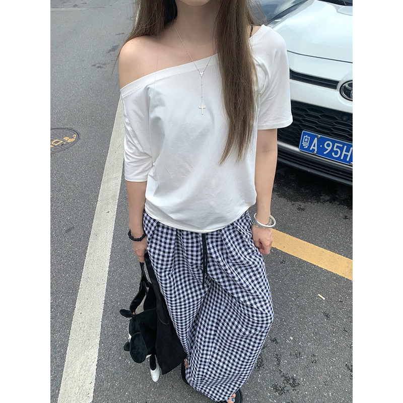 Áo trễ vai cộc tay cotton co giãn 3 Màu Dáng Rộng A101 ( Có bigsize) | BigBuy360 - bigbuy360.vn