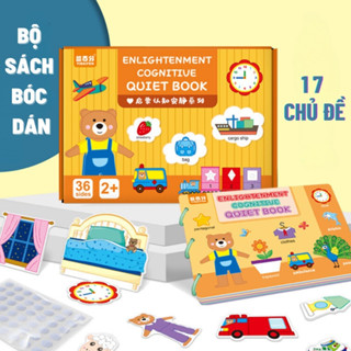  Bộ sách bóc dán Montessori 17 chủ đề Học liệu bóc dán thông minh giáo dục cho bé phát triển tư duy trí tuệ toàn diện 
