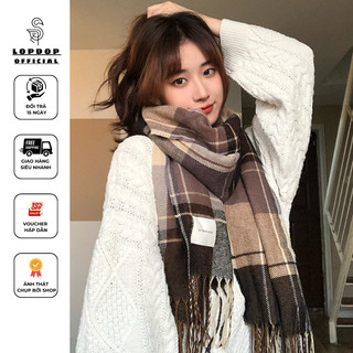 Khăn quàng Cashmere Safr Cao cấp cổ họa tiết kẻ  Vintage, Khăn quàng cổ nam nữ LOPDOP_OFFICIAL K03