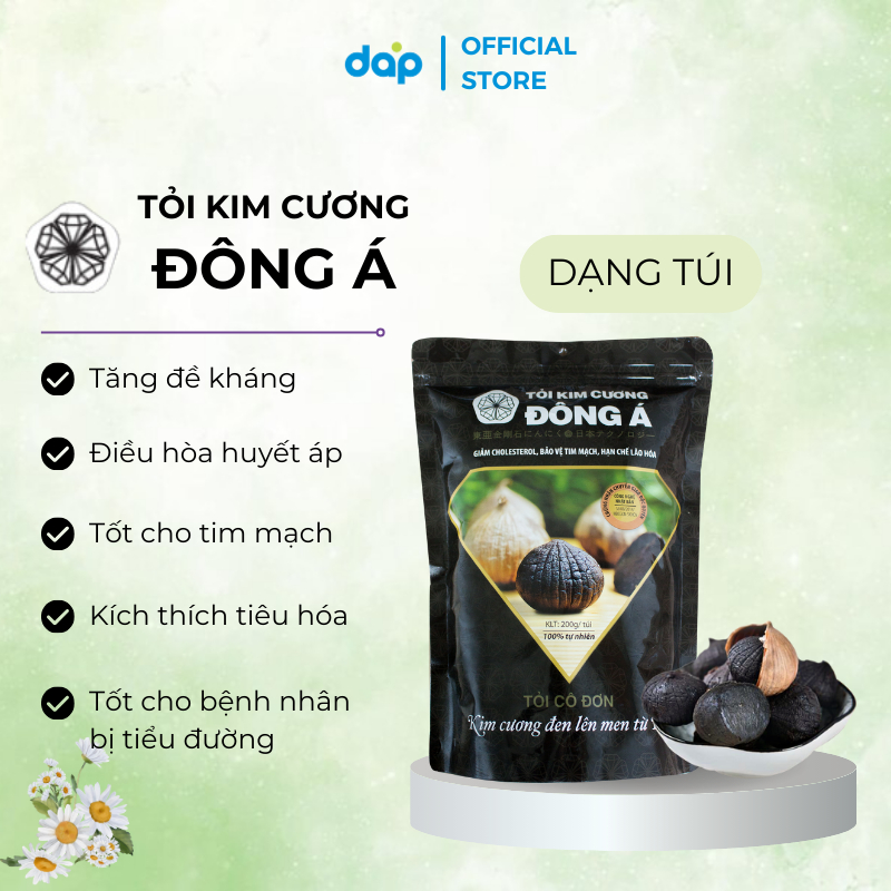 Tỏi Đen Kim Cương Đông Á Dạng Túi - Sản Xuất Theo Công Nghệ Nhật Bản