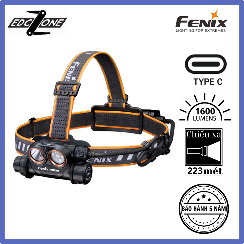 Đèn đội đầu FENIX HM75R Chính hãng (1600 lumens)