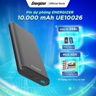 Sạc dự phòng Energizer 10000mAh UE10023/UE10026 - Thiết kế gọn nhẹ, tích hợp 2 cổng outputs