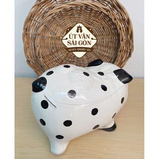 Heo đất chó đóm trắng size L ( 24x15x17 )