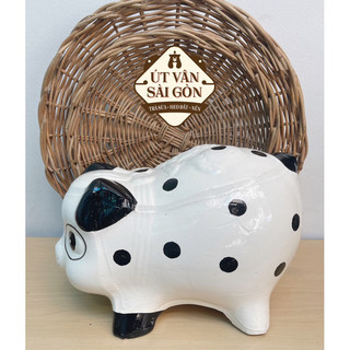 Heo đất chó đóm trắng size L ( 24x15x17 )