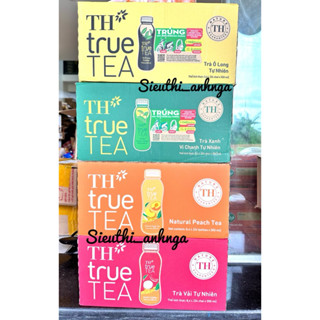 THÙNG 24 CHAI 350ML TRÀ TH TRUE TEA TRÀ XANH VỊ CHANH/ Ô LONG TỰ NHIÊN (24 CHAI x 350ML).
