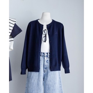 Lenclothing áo len nữ 11004 - áo cardigan thêu chữ lct