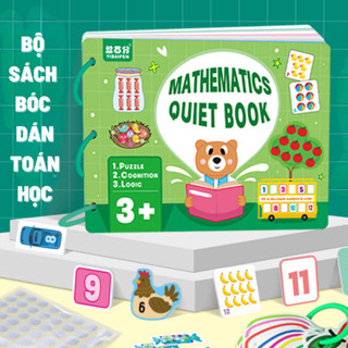  Sách bóc dán toán học 16 chủ đề Học liệu bóc dán thông minh Montesori giáo dục sơm cho bé phát triển tư duy trí tuệ 