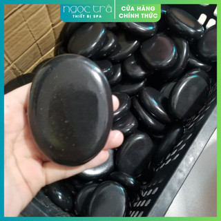 HOẢ TỐC HCM Đá Oval đen massage body 8.0 x 6.0 x 1.5cm