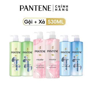 Combo Dầu Gội Và Dầu Xả PANTENE Micellar Shampoo & Conditioner Hương Hoa Hồng/ Tảo Biển/ Hoa Súng - 530ML x2 h