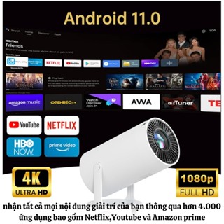 HY300 Máy chiếu mini phòng ngủ chiếu 3D bluetooth LCD Full HD android 11.0 độ sáng 8000 lumens
