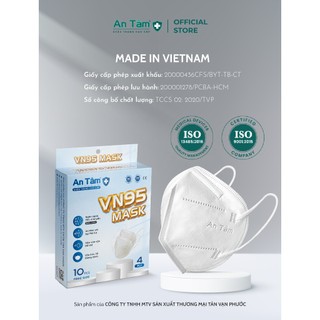 Khẩu trang y tế kháng khuẩn VN95 - Chính Hãng AN TÂM - Hộp 10 cái