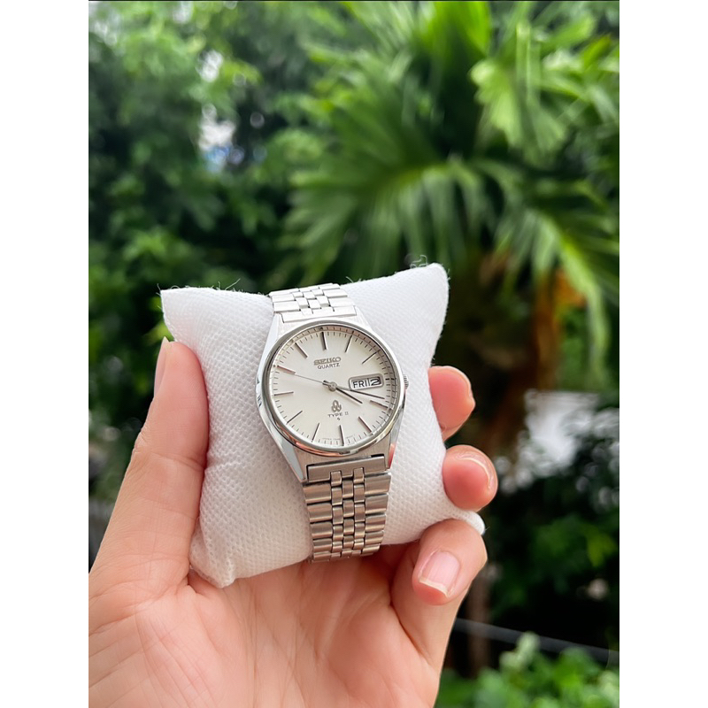 Đồng hồ SEIKO TYPE II quartz dial trắng trải tia đồng tâm form Grand Seiko cực bén
