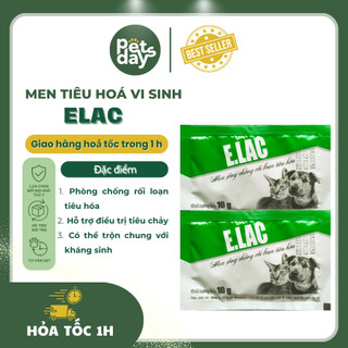 Men Tiêu Hoá Vi Sinh Elac Tránh Loạn Đường Ruột Giảm Tiêu Chảy, Biếng Ăn Giúp Tiêu Hóa Tốt Cho Chó Mèo DAYSPET