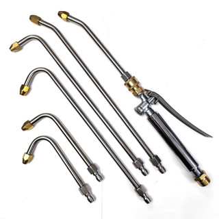 Tay bóp INOX xịt rửa vệ sinh máy lạnh - Điều hòa - rửa xe cần xịt cong 45 / 90 / 120 độ dài 15 / 30 cm chân 22mm