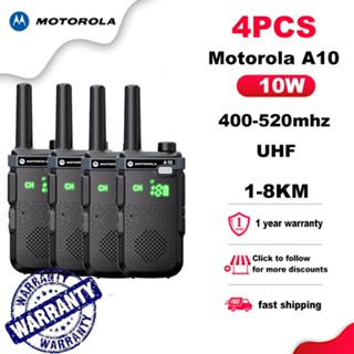 Bộ 4 Máy Bộ đàm Motorola A10 Bộ đàm UHF 400-520MHz 10W Mini Walkie Talkie 199 Channel 9800Mah Khoảng cách giao tiếp 10km