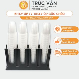 [Sỉ] Khay Úp Ly, Khay Úp Cốc Chéo 2, 4 Ngăn Nhựa Cao Cấp, Khay Úp Ly Chuyên Dùng Cho Pha Chế
