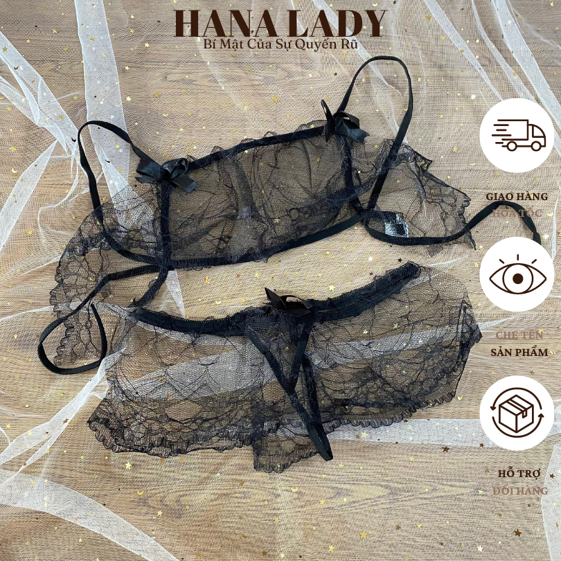 Đồ Lót Ren Nữ Sexy - Bộ Đồ Lót  Phối Nơ Dễ Thương Ren Bèo Xuyên Thấu Quyến Rũ BL060 | BigBuy360 - bigbuy360.vn