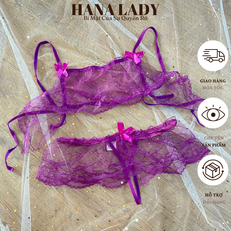 Đồ Lót Ren Nữ Sexy - Bộ Đồ Lót  Phối Nơ Dễ Thương Ren Bèo Xuyên Thấu Quyến Rũ BL060 | BigBuy360 - bigbuy360.vn