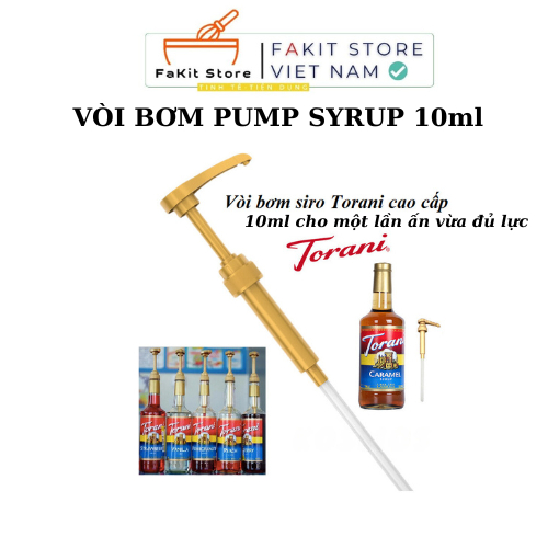 Vòi bơm Pump Syrup Loại 10ml Siro TORANI (vừa chai Torani, Trendy, Davinci, đường mía xanh, Sir