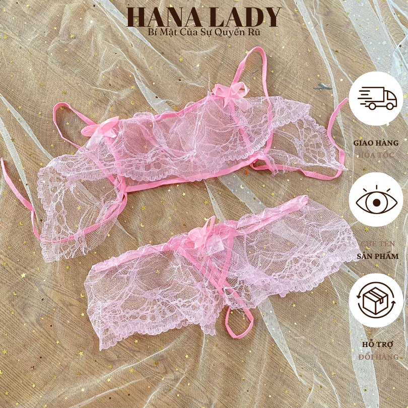 Đồ Lót Ren Nữ Sexy - Bộ Đồ Lót  Phối Nơ Dễ Thương Ren Bèo Xuyên Thấu Quyến Rũ BL060 | BigBuy360 - bigbuy360.vn