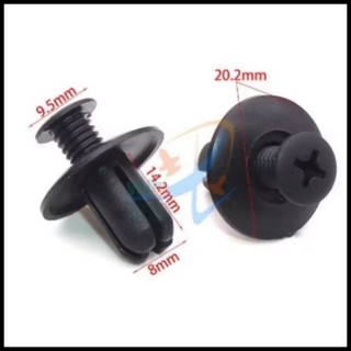 Bộ 100 ốc vít nhựa tấm chắn bùn 8mm gắn cản lòng dè , phù hợp nhiều dòng xe ô tô