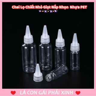  Chai Nhựa PET Trong Suốt Đầu Nhọn Chiết Dung Dịch Lỏng Nhỏ Giọt Nhiều Kích Cỡ Mang Theo Du Lịch 