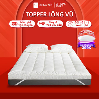 Topper lông vũ nệm dày 9cm SERENA Cao Cấp Tấm topper làm mềm niệm đệm dày 9cm mát lạnh xuất nhật lông vũ