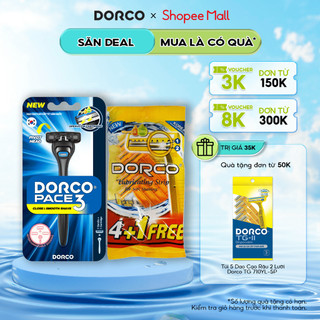 Dao cạo râu 3 lưỡi dorco pace 3 kèm quà tặng túi 5 đầu dao cạo dorco 2 lưỡi
