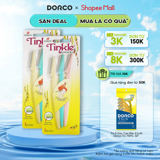 Combo 2 Vỉ Dao Cạo Chân Mày Dorco Tinkle Eyebrow (1 vỉ/3 dao cạo)