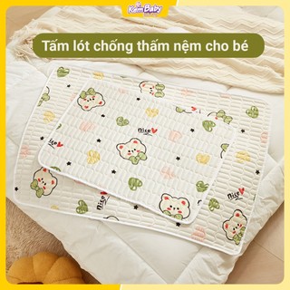 Tấm lót sơ sinh chống thấm cho bé mềm mại, an toàn cho da bé, có thể giặt bằng máy