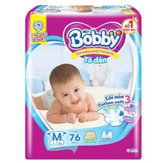 Tã dán bobby mẫu mới size M 76 miếng