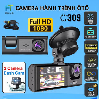 Camera Hành Trình Ô Tô C309, Ba Mắt Camera FullHD1080, Ghi Hình Đồng Thời,Lắp Đặt Dễ Dàng,BH 1 Năm