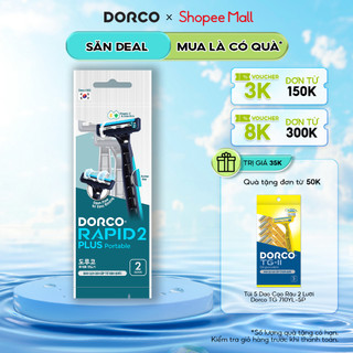 Dao Cạo Râu 2 Lưỡi DORCO RAPID 2 PLUS Disposable TNC100SB-2P (Túi 2 cái)