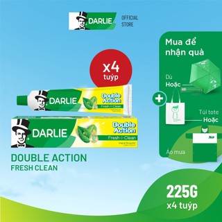 Bộ 4 kem đánh răng darlie double action fresh clean 225g