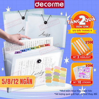 Túi đựng tài liệu DecorMe tệp đựng tài liệu nhiều ngăn kẹp tài liệu A4 đựng đề cương, bài kiểm tra chia ngăn tiện dụng