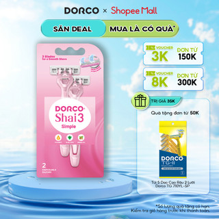 Bộ 02 Dao Cạo Body 3 Lưỡi Cho Nữ Dorco Shai 3 Simple TRC200PK-2B