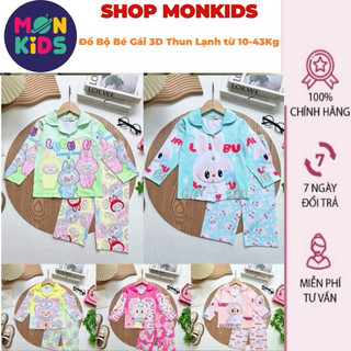 Đồ bộ bé gái 3D thun lạnh in hình HOẠT HÌNH siêu dễ thương 3D3