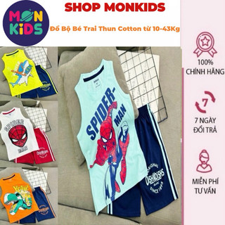ĐỒ BỘ BÉ TRAI XUẤT HÀN Korea Style thun cotton tay ngắn Siêu nhân - khủng Long. Size từ 8-33kg XH3