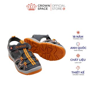 Giày Sandal Bịt Mũi Chất Liệu Canvas Crown Space Dép Quai Hậu Cho Bé Đi Học Chống Hôi Chân, Đế Chống Trơn Trượt CRUK569