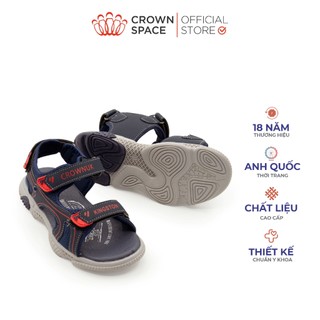 Dép Quai Hậu Bé Trai Chất Liệu Da 3 Quai Crown Space Cao Cấp CRUK542 Sandal Bé Trai Nhẹ Êm, Chống Hôi Chân Chuẩn Y Khoa