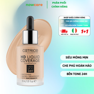  Kem Nền Catrice HD Liquid Coverage 24h Giúp Kiềm Dầu Che Khuyết Điểm Dành Cho Da Khô 