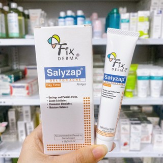 Gel Làm Giảm Mụn, tẩy tế bào chết, dưỡng ẩm, dịu da Fixderma Salyzap Gel For Acne (Dùng ban ngày) (20g)