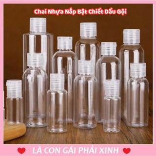 COMBO 8 Chai Nhựa Chiết Dạng Nắp Bật Chiết Dầu Gội, Sữa Tắm, Gel Rửa Tay Dung Tích 30ML.50ML.100ML