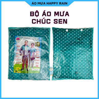 Bộ Áo Mưa Chấm Bi Chúc Sen Siêu Dẻo Chống Nước