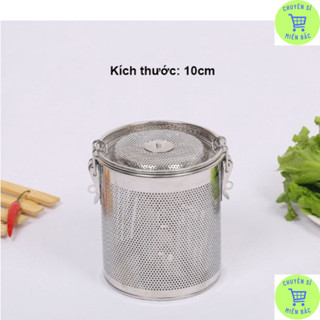 Bộ lọc gia vị inox 304 10x10 cm cao cấp, dùng trong nồi lẩu, lọc trà, hầm xương