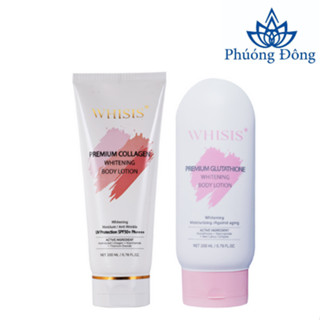 Kem Dưỡng Thể Trắng Da Chống Nắng Nâng Tone Hàn Quốc WHISIS Premium Collagen Whitening Body Lotion 200ml
