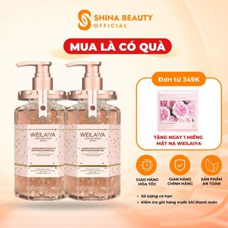 Sữa tắm trắng da hương nước hoa Weilaiya chính hãng và tẩy da chết body Weilaiya-chăm sóc toàn diện làn da