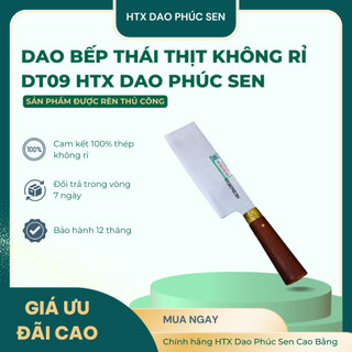Dao bếp thái thịt không rỉ rèn thủ công thép nhíp ô tô cán cẩm dt09 - htx dao phúc sen